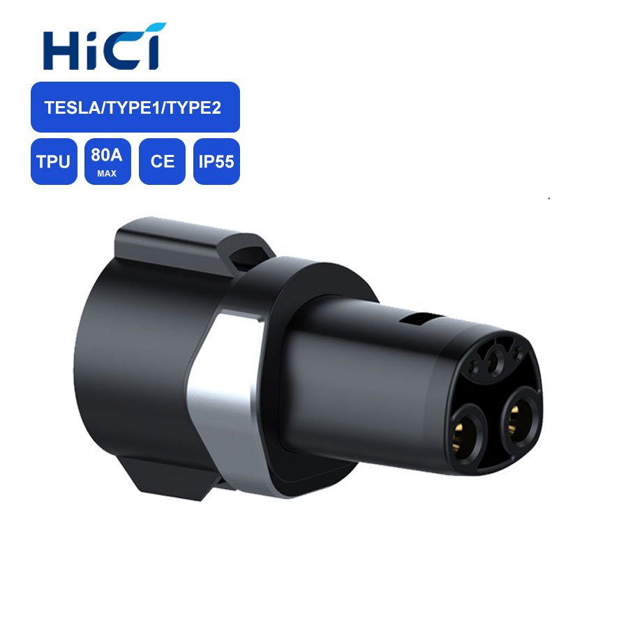 Type 1 to Type 2 EV Charger Adapter SAE J 1772 to IEC 62196 European Standard EV Charger Converter Adapter 16A 32A for Evse Charging