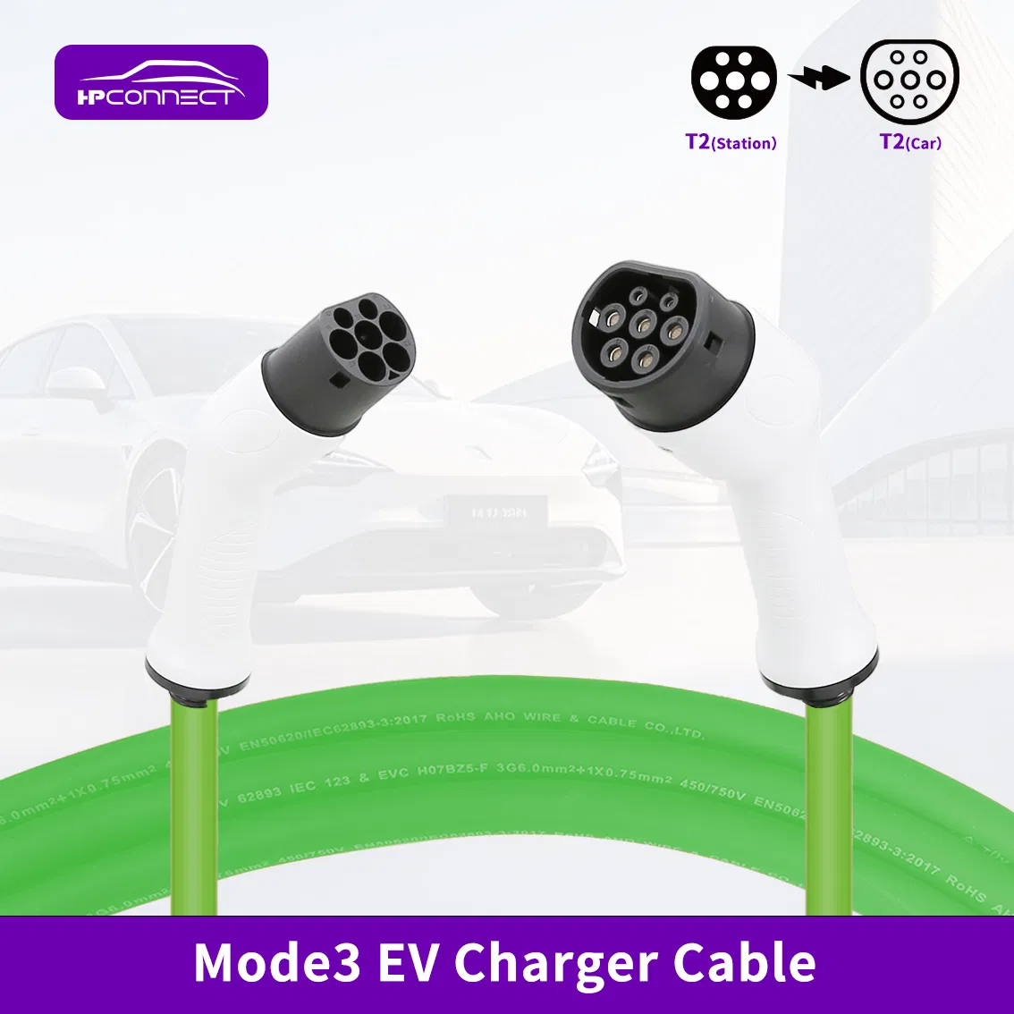 Best Sale 32A IEC62196 Model3 T2-T2 EV Car Charger Charging Extension Cable