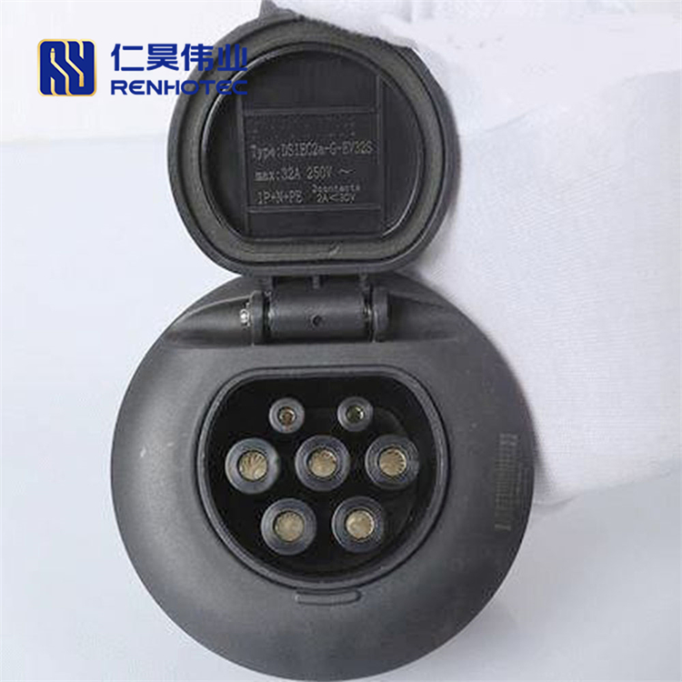 Electric Vehicle EV Type 2 Connector Power Charging Socket for Charging Pile IEC 62196 16A 32A