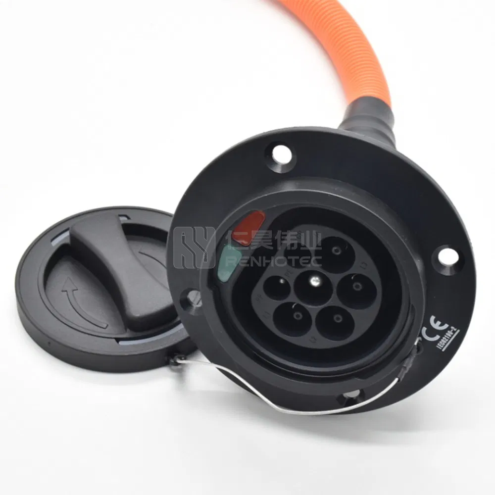 Type 2 EV Charging Connector 16A 32A Socket with 0.5m Cables for Vehicle Side