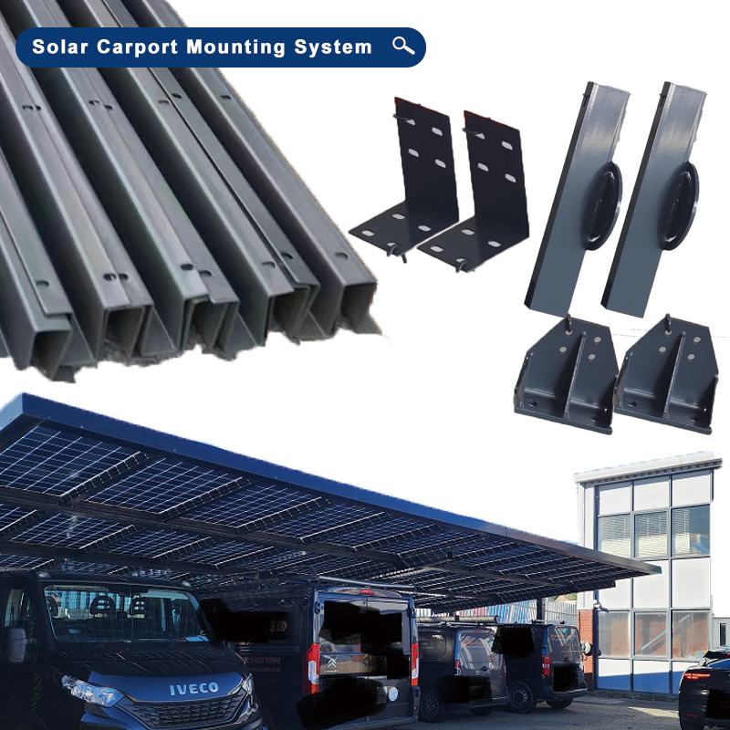 Solar Carport Mounting System Zinc Aluminum Magnesium Structure