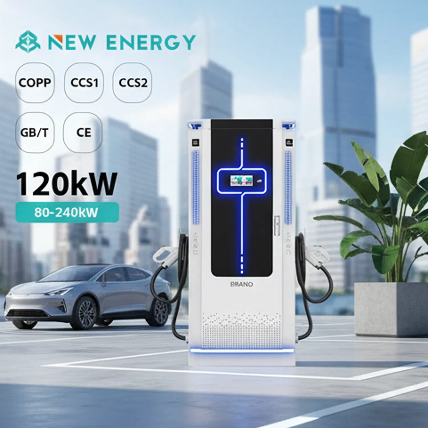 Large-Scaleel Ectric Vehicle Charging Station, with Power Ratings of 60kw 80kw 120kw 160kw 200kw 240kw, Supporting CCS2 EV Charging Station