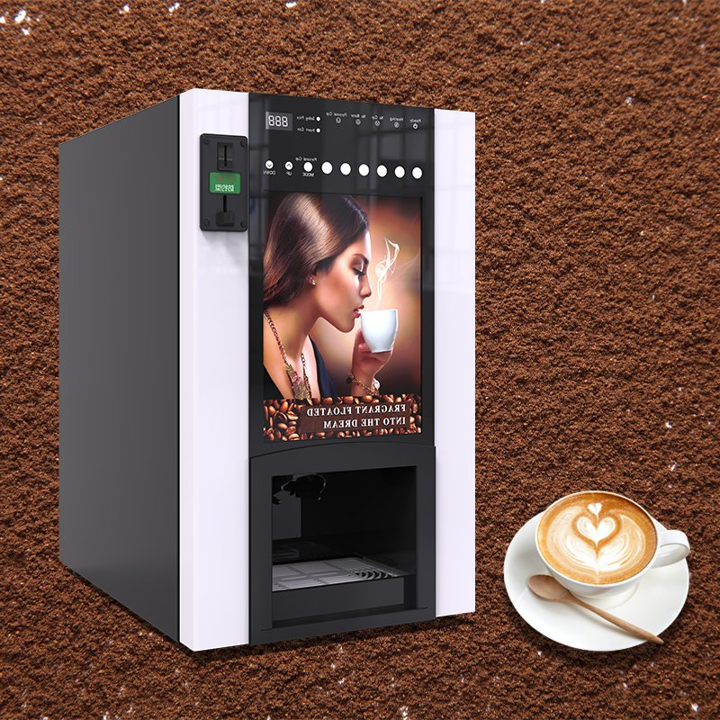 Table Top Coin Operated 6 Kinds of Hot Instant Type Commercial Fully Automatic Coffee Vending Machine for Sale