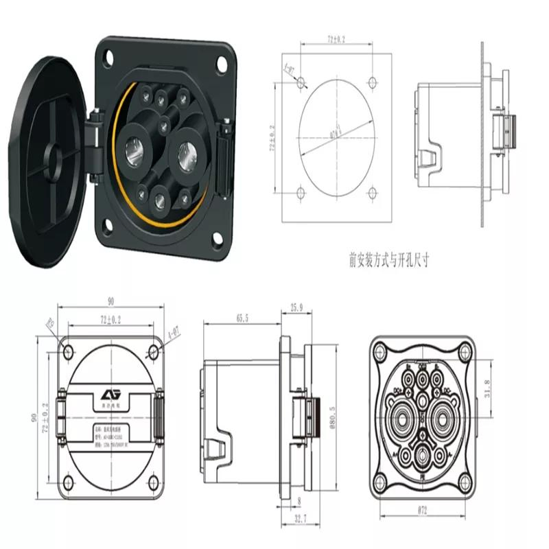 Chademo EV Charger Inlet Chademo Socket for EV