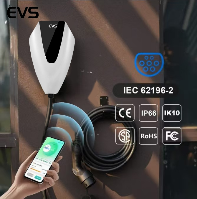 EV AC Charger Anhui Evs Hot Sale 3.5kw7kw11kw22kw EV AC Charger Manufacturer Type1/Type2 Customized Different Color 5m Cable Home or Commercial Use