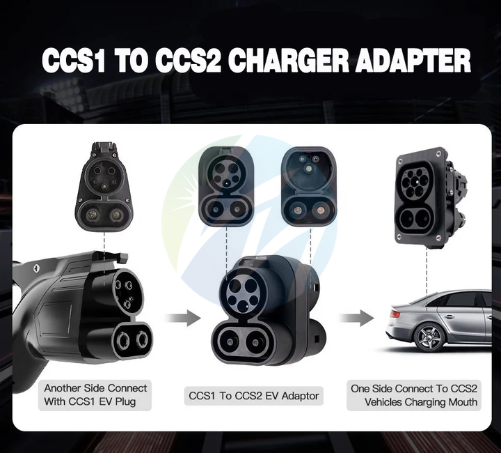 New Connector EV Charging Adaptor 32A CCS1 to CCS2 EV Charger Adapter for Electric Cars