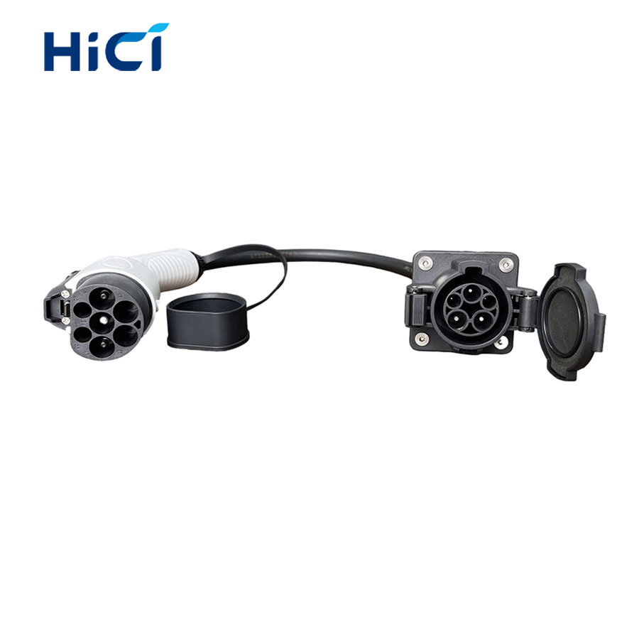 Type 1 to Type 2 EV Charger Adapter SAE J 1772 to IEC 62196 European Standard EV Charger Converter Adapter 16A 32A for Evse Charging