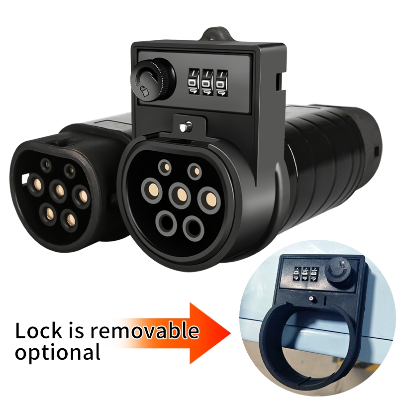 Gbt to Type2 AC EV Charging Adapter Locked &amp; Unlocked Version IEC62196 Compatible