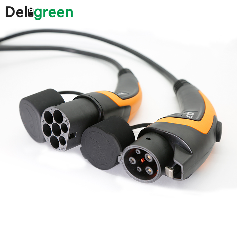 EV Cable Type 1 and Type 2 Electric Vehicle Tethered Charging Plug