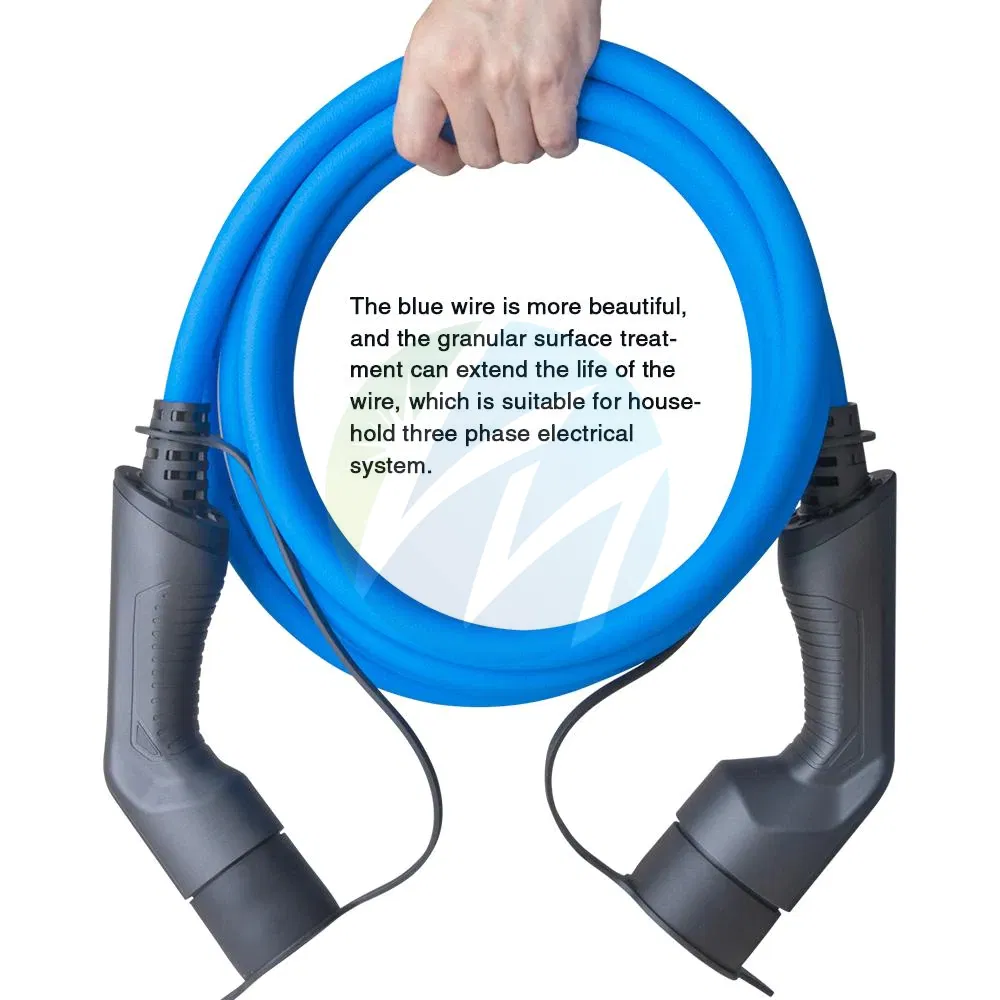EV Charging Extension Cable Type2 to Type2 Three Phase 11kw 22kw Customizable Length 5m 7m 10m