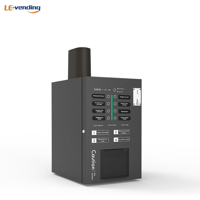 Le-Vending New Product Button Control Fresh Grind Bean to Cup Coffee Vending Machine with Cup Dispenser
