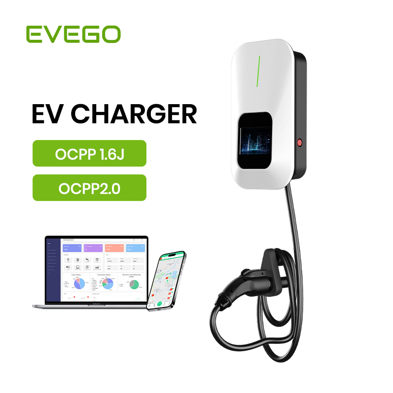 CE Certified LCD Portable 22kw 32A Output Current Wall-Mounted EV Charger