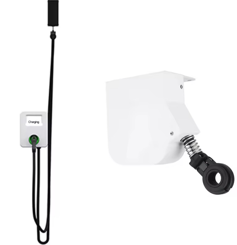 L2 EV Charger Cable Management System Level 2 Charging Station Cable Protect Spring Loaded Cord Retractor for EV Charger Cable Finer Brand Cable Retractor