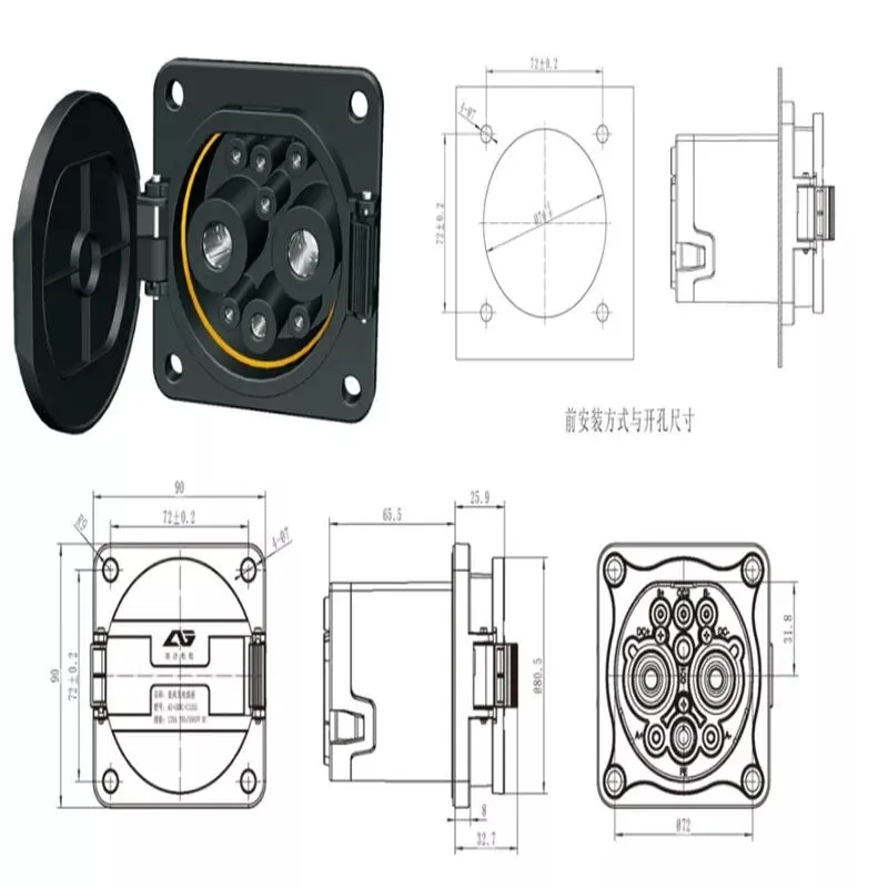 Chademo EV Charger Inlet Chademo Socket for EV