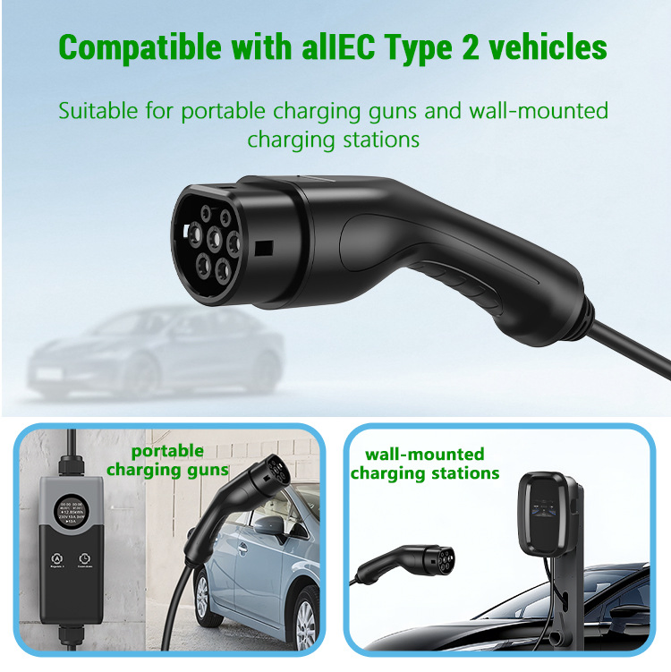22kw Type 2 EV Charging Plug with 5m Cable for Electric Vehicle Charger