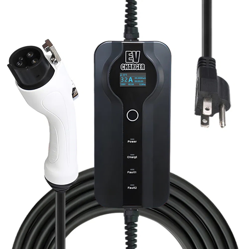 Factory Outlet SAE J1772 7kw Portable EV Charger Station