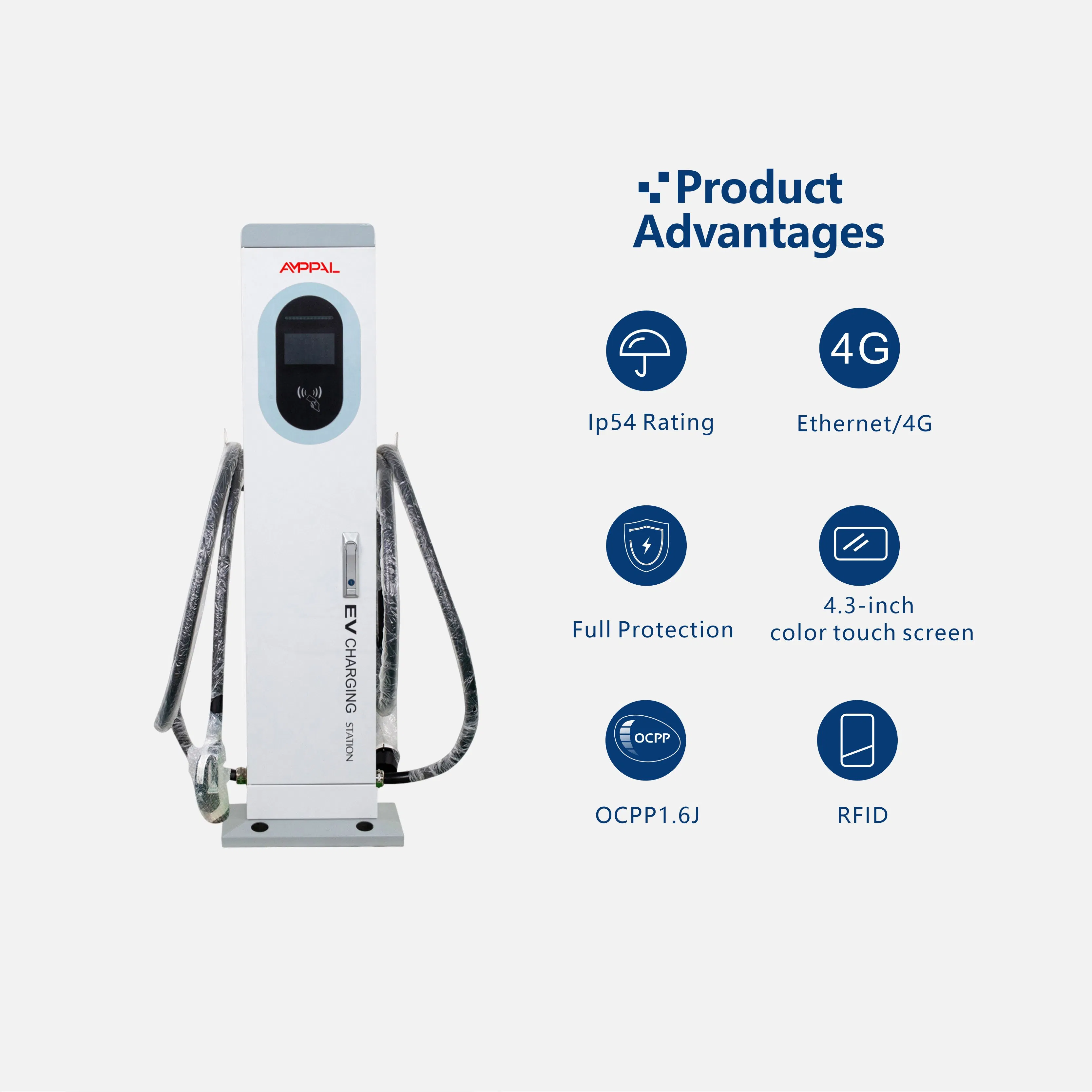 EV Charger Smart Load-Balanced 44kw AC Charger for Commercial Buildings
