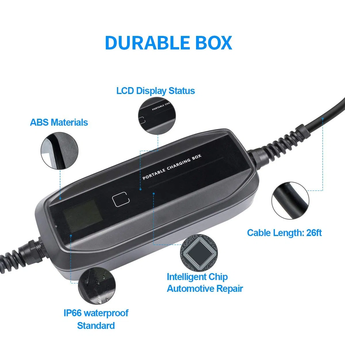 Model 2 Electric Vehicle Charging Box Portable EV Charging Station Type 2 to Schuko Plug