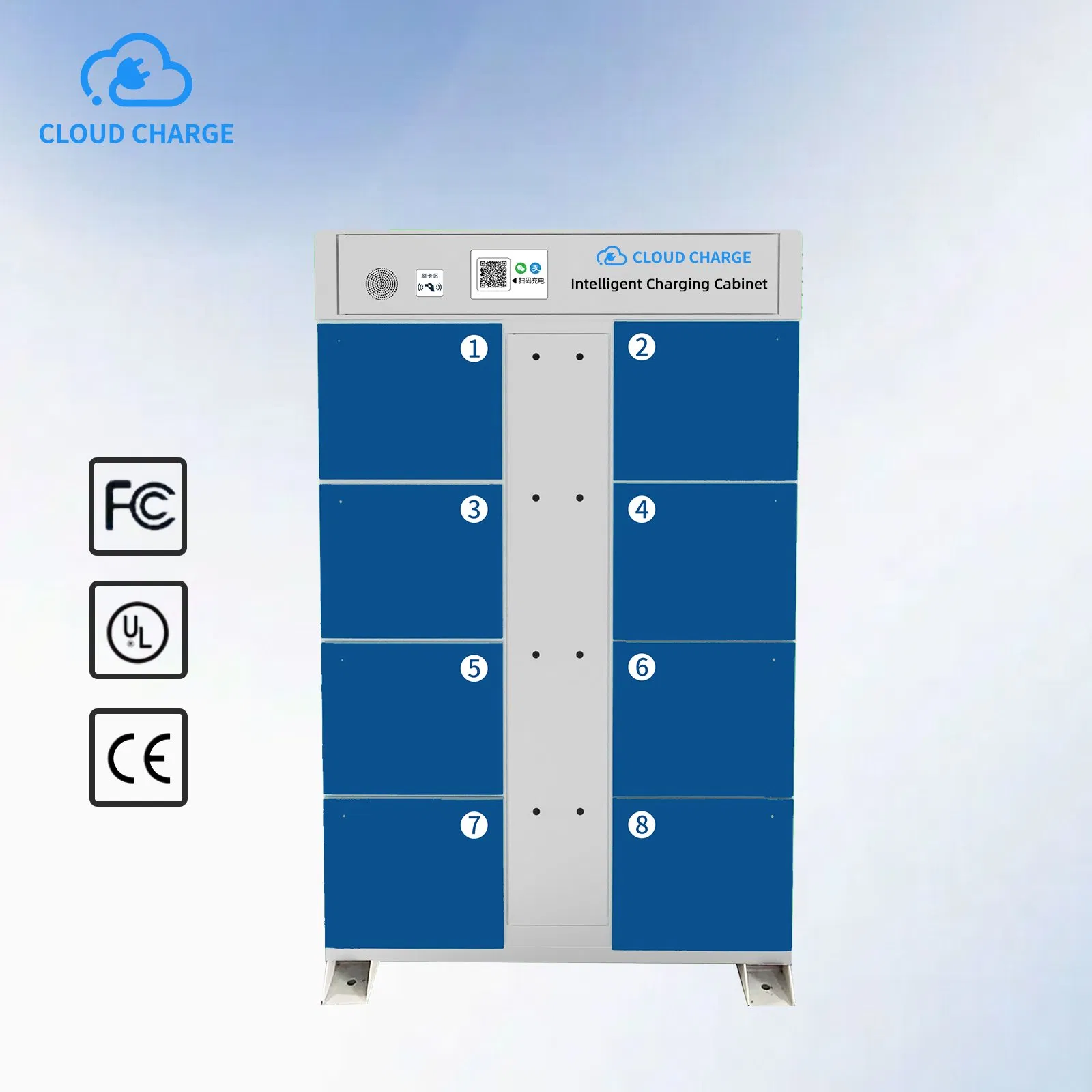 Safe, Efficient Charging for E-Bikes &amp; Scooters 8-Port Multi-Device Charging Cabinet