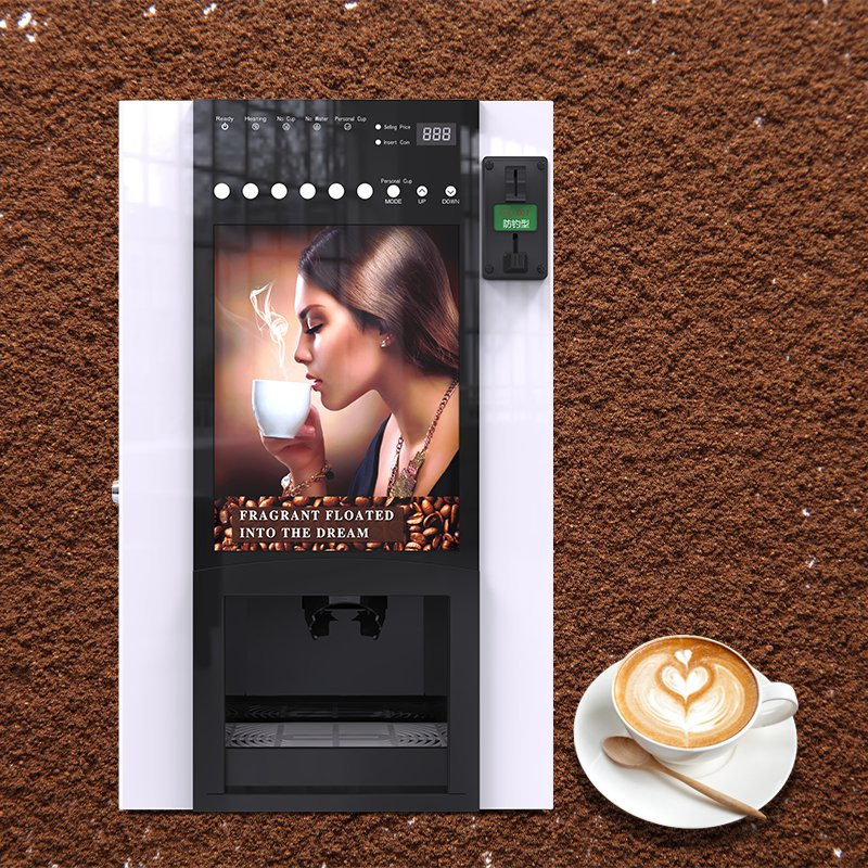 Table Top Coin Operated 6 Kinds of Hot Instant Type Commercial Fully Automatic Coffee Vending Machine for Sale