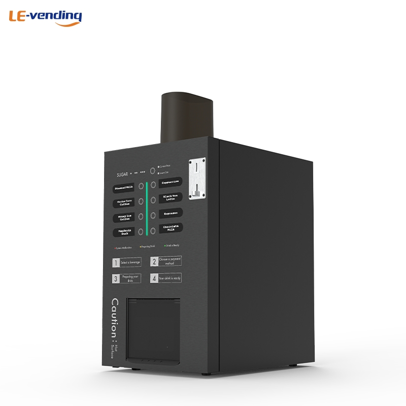 Le-Vending New Product Button Control Fresh Grind Bean to Cup Coffee Vending Machine with Cup Dispenser