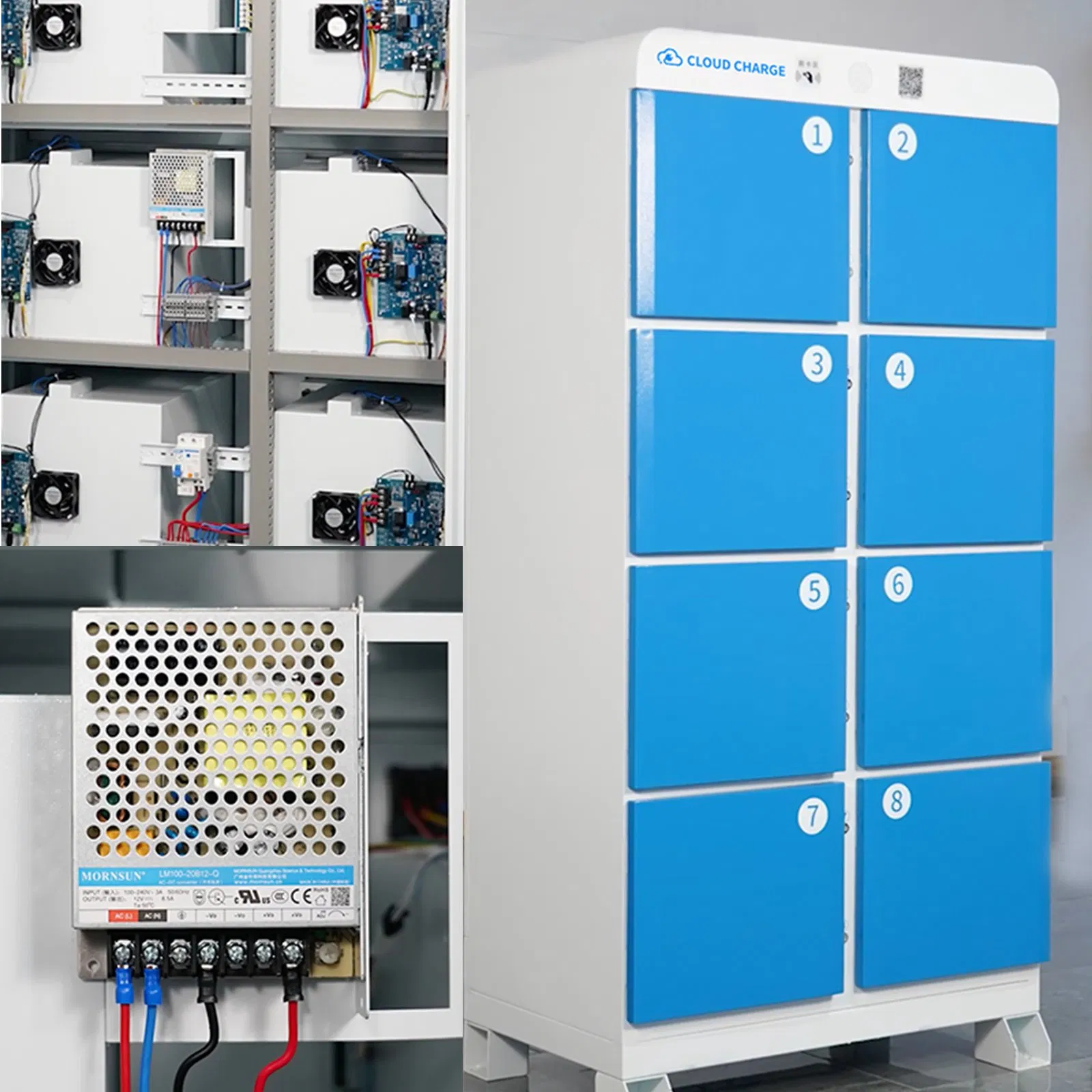 Safe, Efficient Charging for E-Bikes &amp; Scooters 8-Port Multi-Device Charging Cabinet