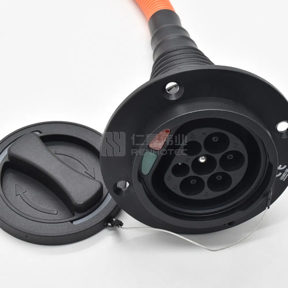 Type 2 EV Charging Connector 16A 32A Socket with 0.5m Cables for Vehicle Side