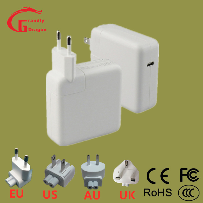 Factory USB C 61W Laptop Power Adapter EU Us UK Au Plug Pd3.0 QC3.0 1.8m DC Cable 30W 67W 87W 96W Type C Pd Charger for Apple MacBook PRO Air