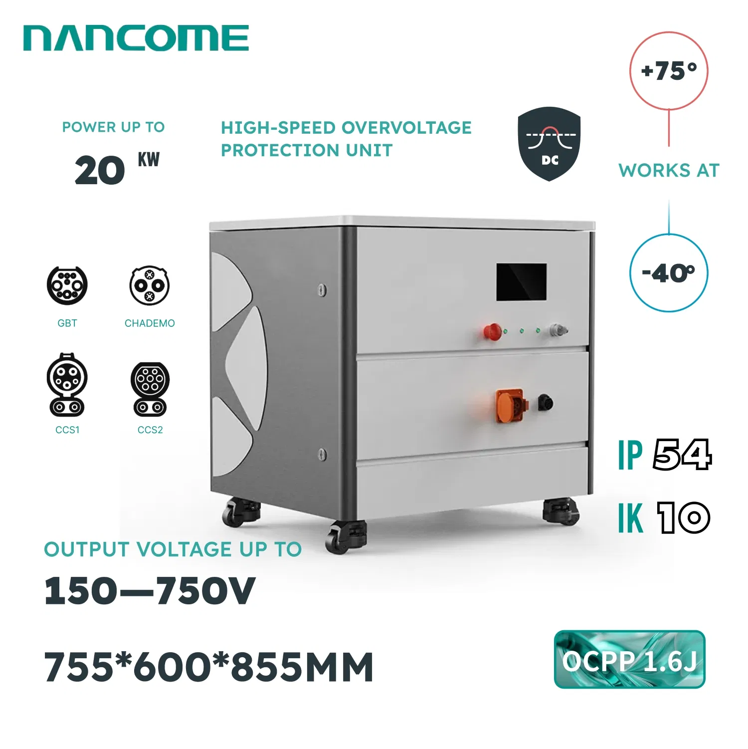 Fast Charging Nancome Ocpp Car Charger for CCS2 Models