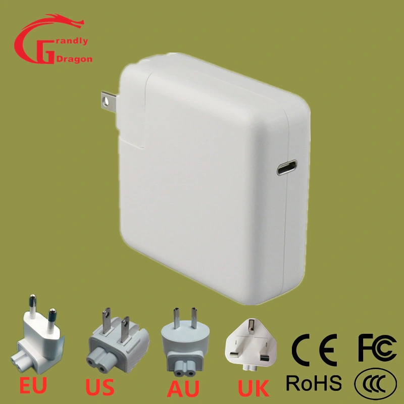 Factory USB C 61W Laptop Power Adapter EU Us UK Au Plug Pd3.0 QC3.0 1.8m DC Cable 30W 67W 87W 96W Type C Pd Charger for Apple MacBook PRO Air