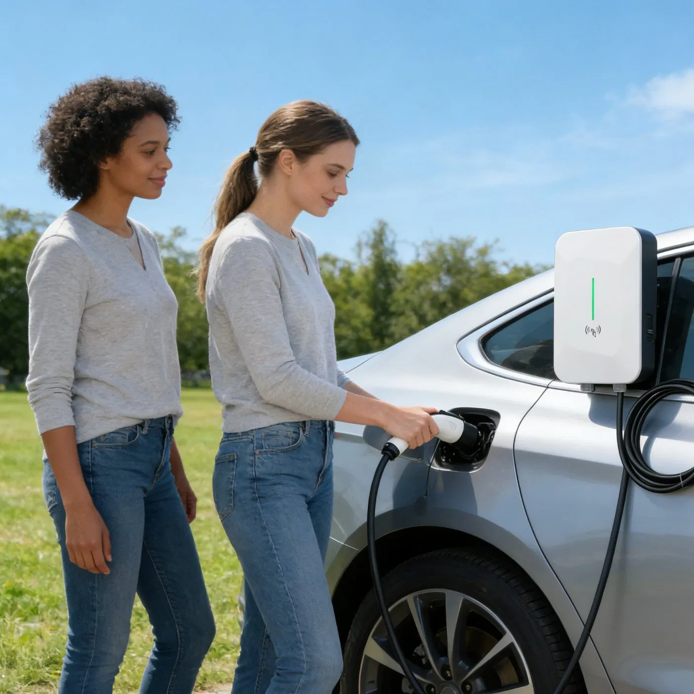 Secure 7kw AC EV Charger for University Campuses with RFID &amp; Keypad Access