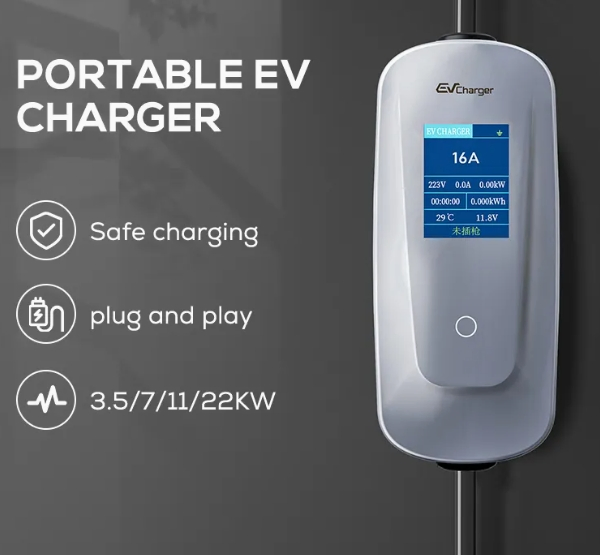 High-Power 11kw 16A Three-Phase Portable Type 2 EV Charger