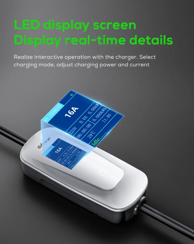 High-Power 11kw 16A Three-Phase Portable Type 2 EV Charger