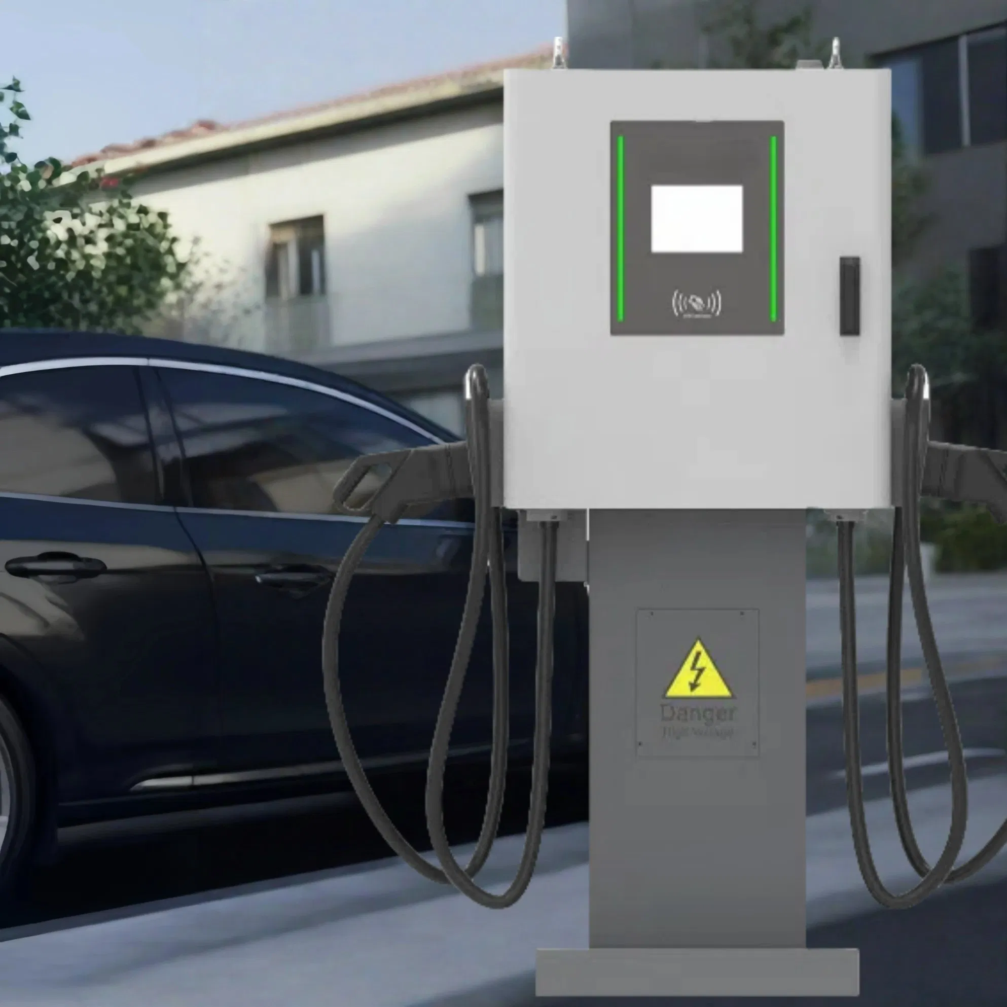 Guhe New 30kw Fast DC EV Charger Station Advertising Screen Floor-Mounted CCS Interface Chademo Compliant Ocpp Electric Cars