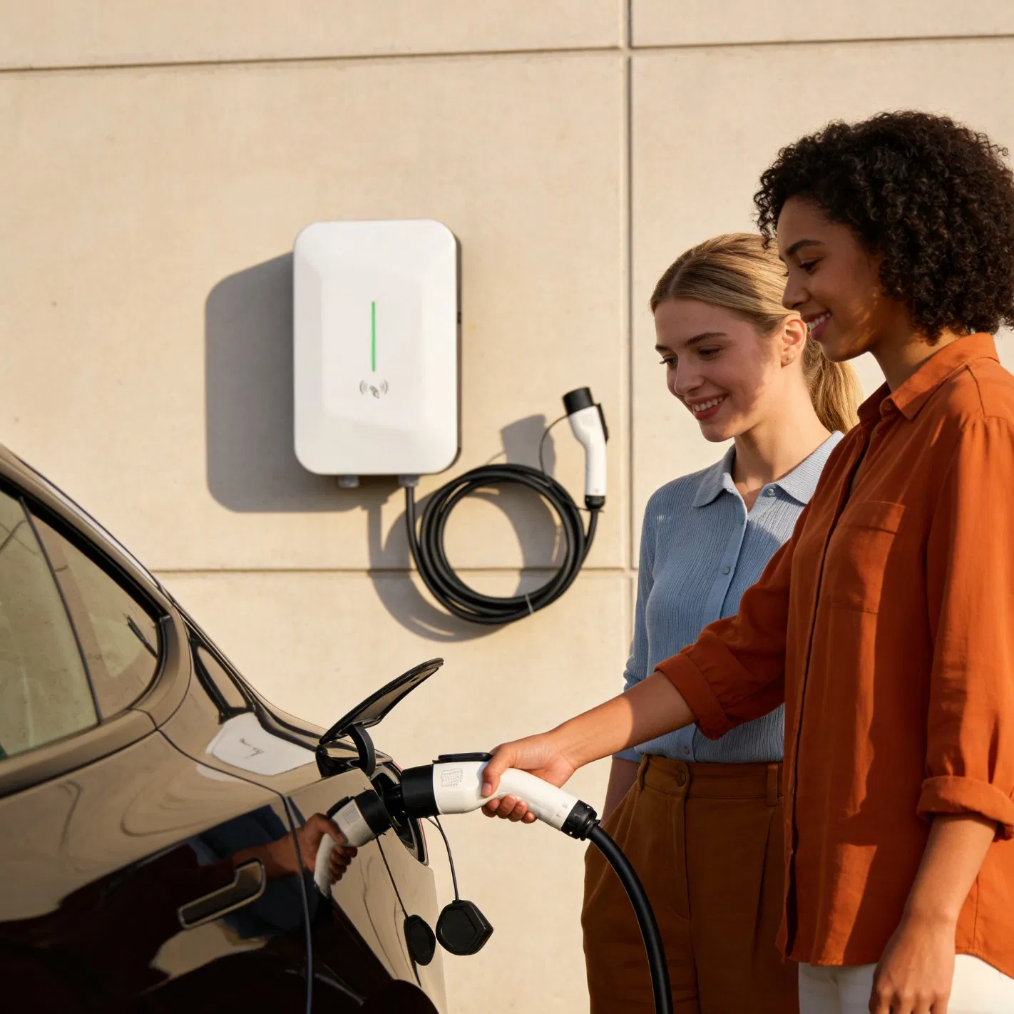 Slim Design 22kw AC EV Charger for Luxury Homes with Voice Control (Alexa Compatible)