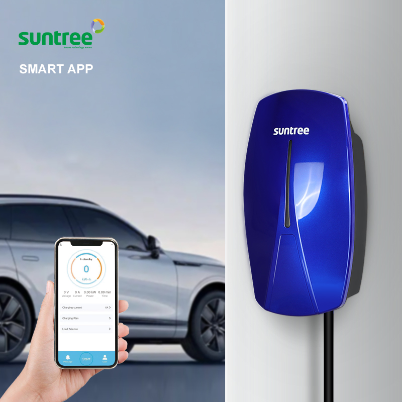 Type 2 Home EV Charger 7.4kw 11kw 22kw, Smart Electric Vehicle Charging Station with WiFi/APP Control, Tethered/Socket Optional, IP65 Waterproof, 2 Year Warrant