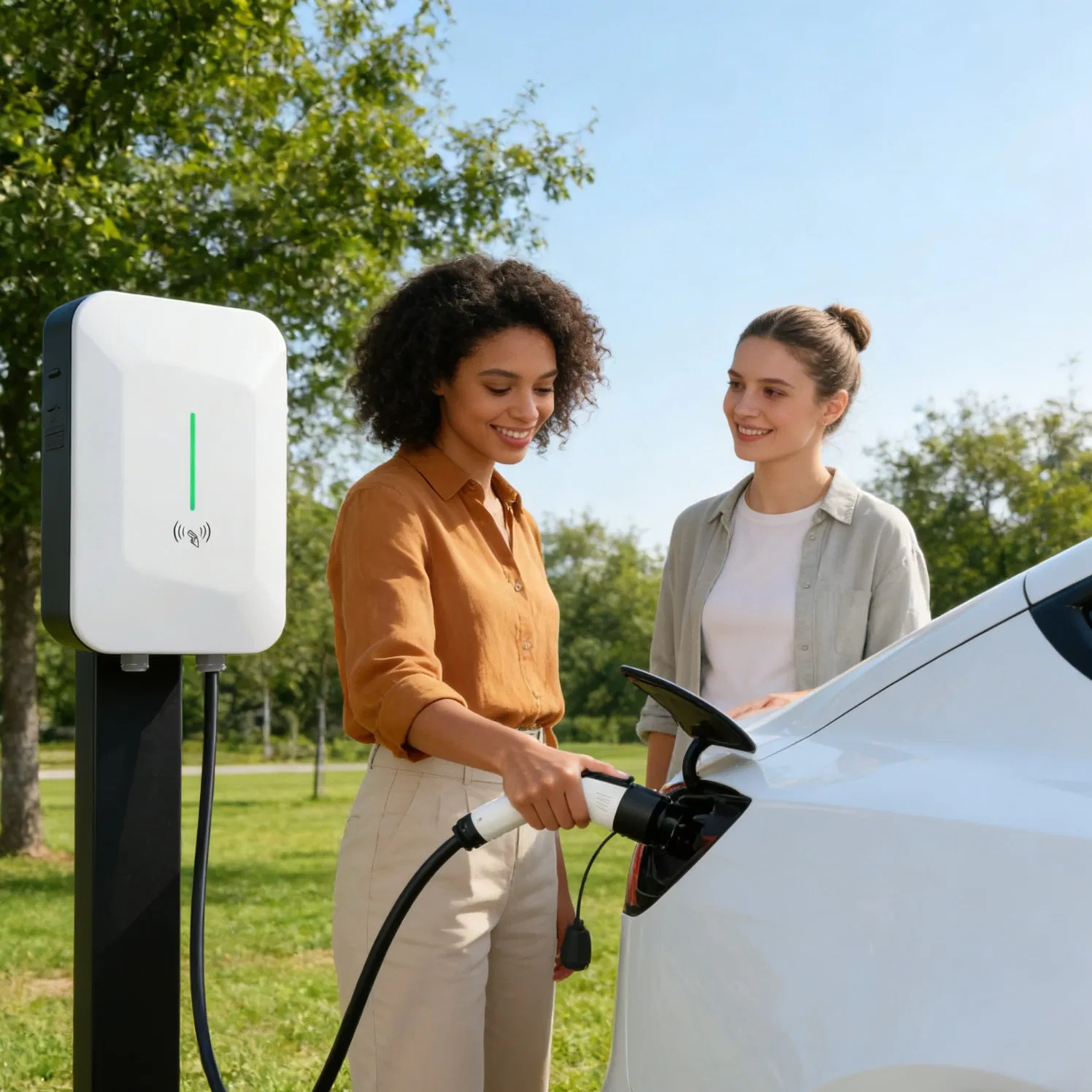 Secure 7kw AC EV Charger for University Campuses with RFID &amp; Keypad Access