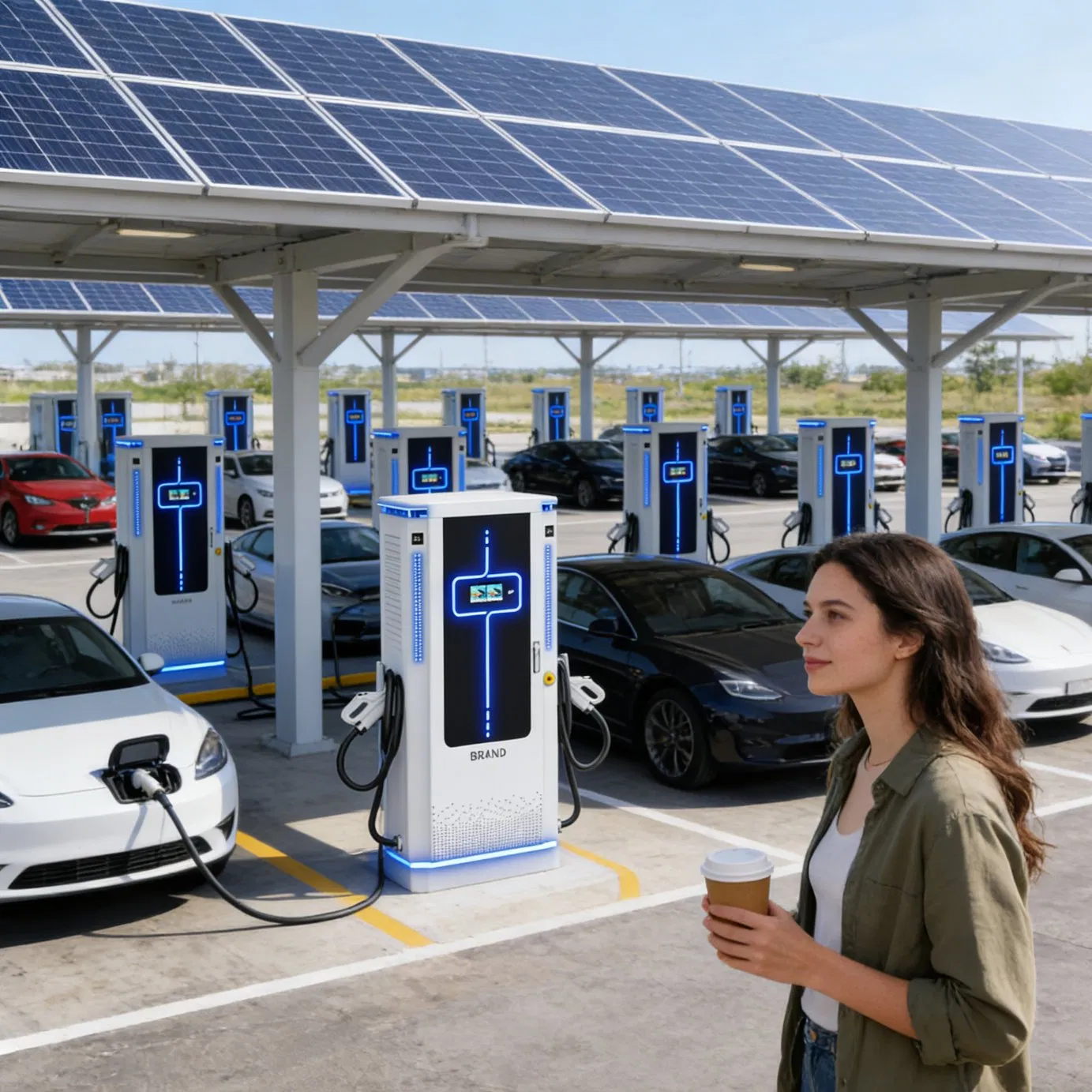 Offgrid 60kw DC EV Charger Remote 80kw Solar Station Battery Powered No Grid