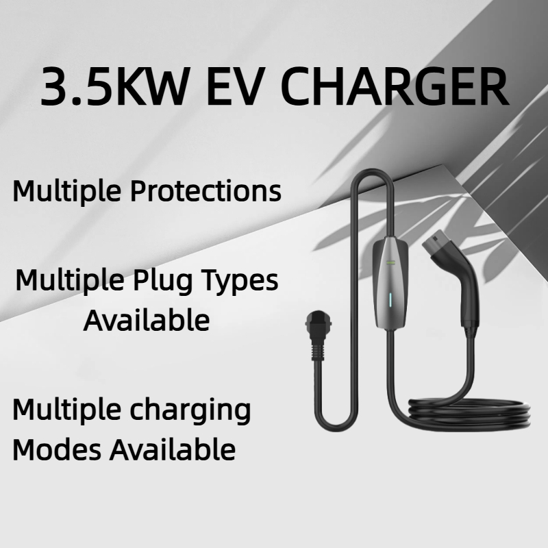 Guhe IP54 Portable EV Charger 3.5kw with UK/EU/Industrial Socket Stactic Contactor Single Phase Type 2.