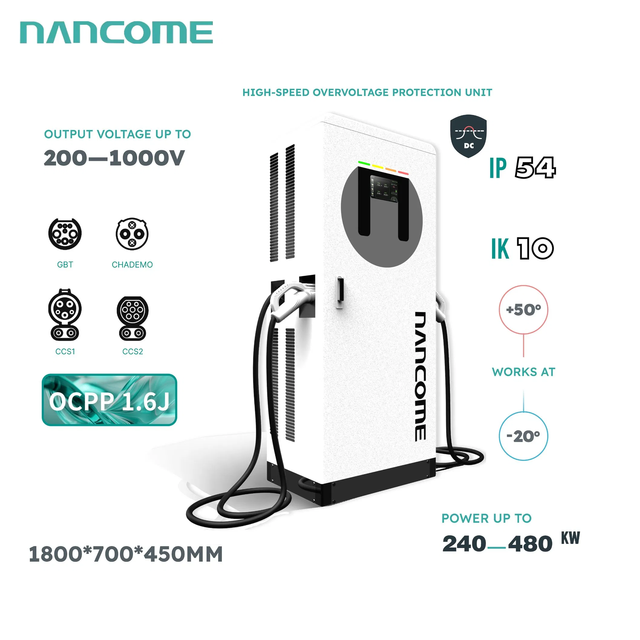 Nancome Robust High Power Charging Station for Highway Fast Charging with 240kw