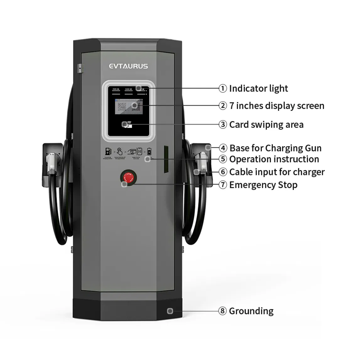 60 Kw Factory Support New Energy DC Charging Pile Car Charging Pile 380 V Double Gun Quick Charging Pile Fast Charging