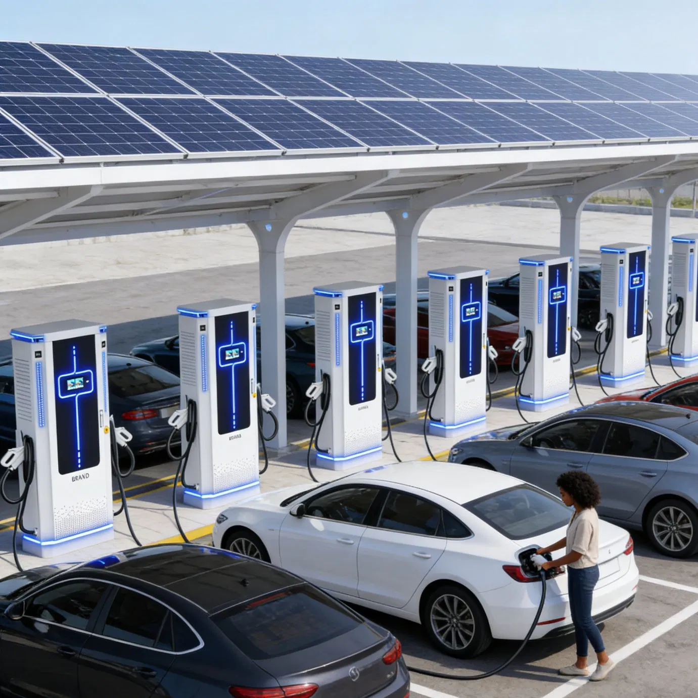 Offgrid 60kw DC EV Charger Remote 80kw Solar Station Battery Powered No Grid