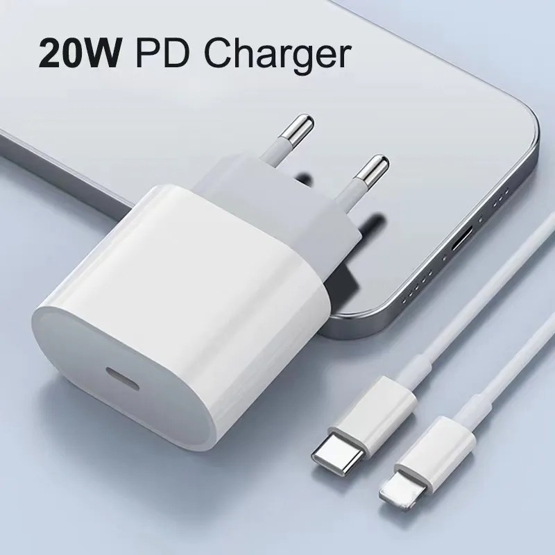 Pd20W Fast Charging Power Adapter USB-C Type-C Us/EU/UK Mobile Phone Charger