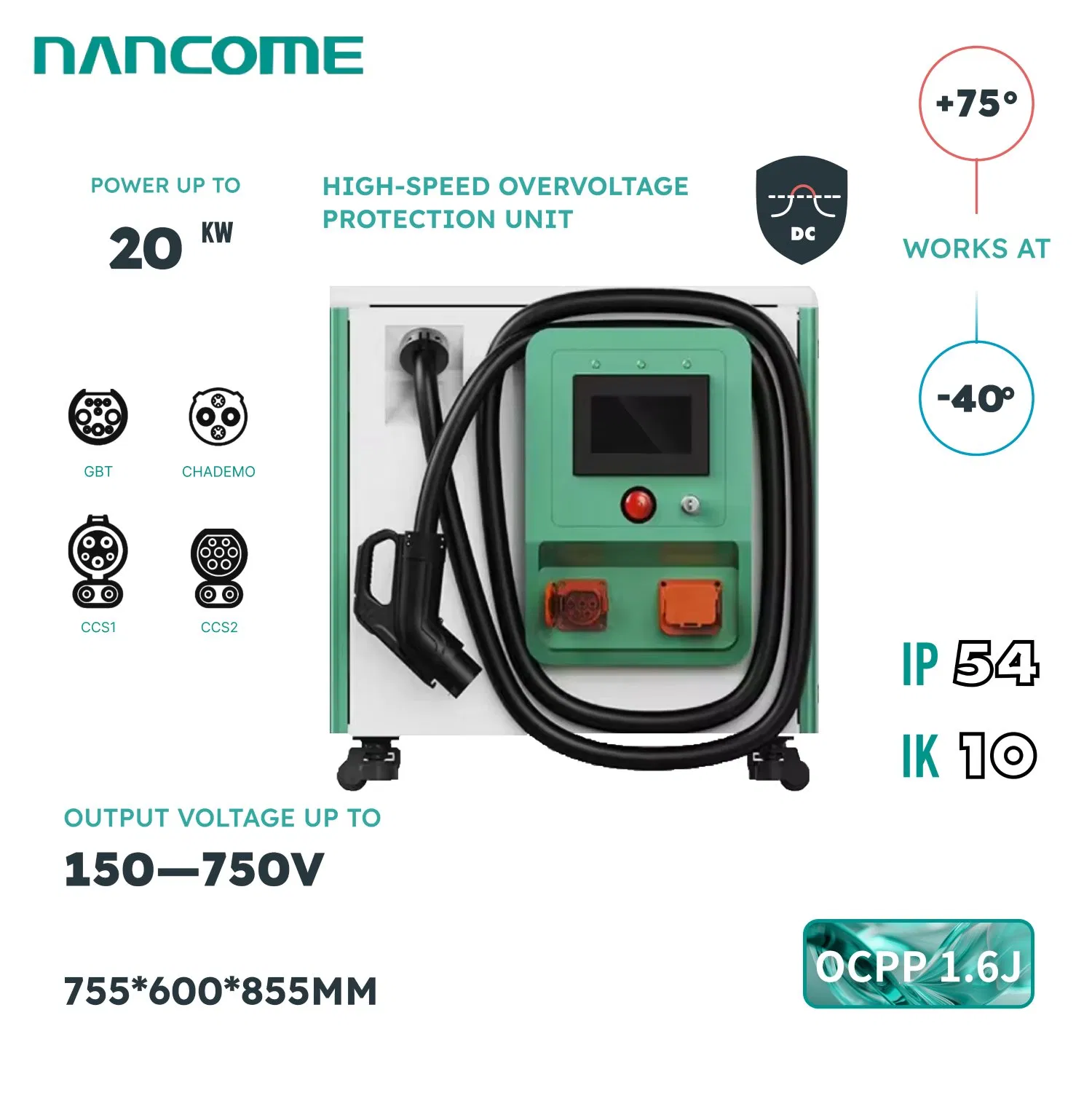 High-Speed CCS2 Electric Car Charger Station for Tesla