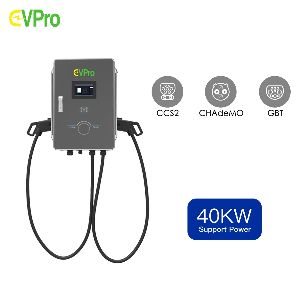 Evp 4300 DC 40kw Home Energy Storage Integrated Dual-Gun Charging IP54 Multi-Payment Options (RFID/APP) Fire Alarm Ice EV Charger with 95.2%+ Efficiency