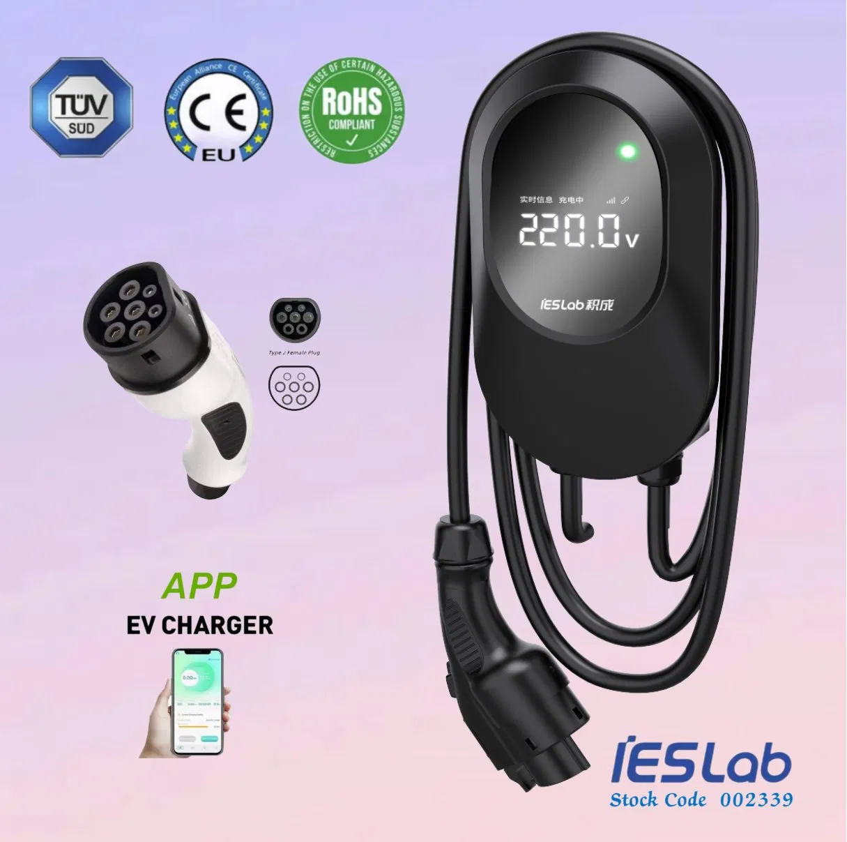 Cloudcharge Direct Sale Factory Price Type 2 Gbt 22kw 11kw 7kw AC EV Charging Point