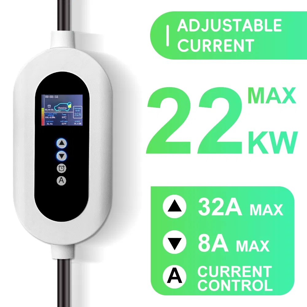 Portable EV Charger 22kw 32A GB/T Three-Phase AC Electric Vehicle Charging Cable with Industrial Plug