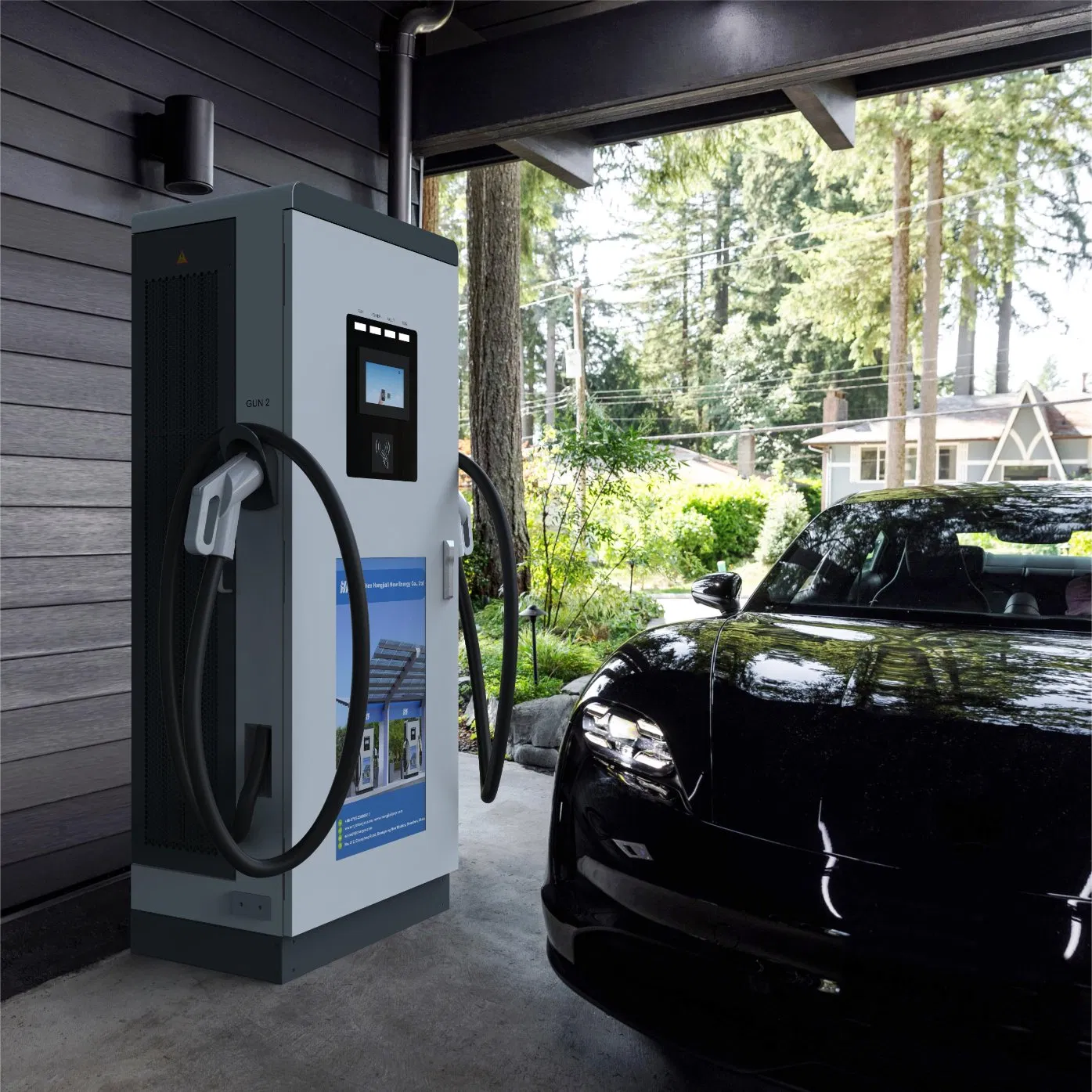 80kw CCS2 DC Fast EV Charger Ground-Mounted Dual-Port Electric Vehicle Charging Station Charging Network