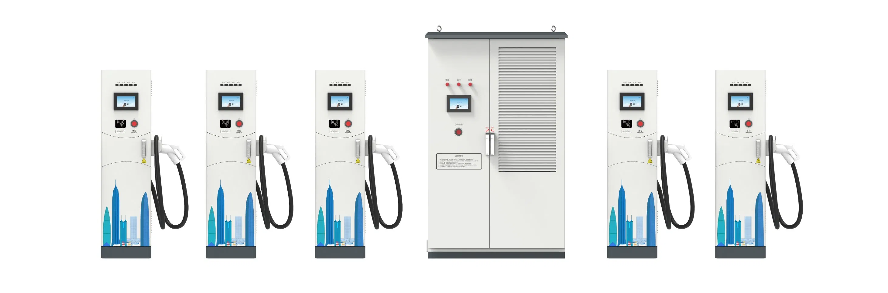 240kw-960kw Split Fast DC EV Charger 1 Power Cabinet + 2/4/6 Charging Piles Gbt/CCS/Chademo