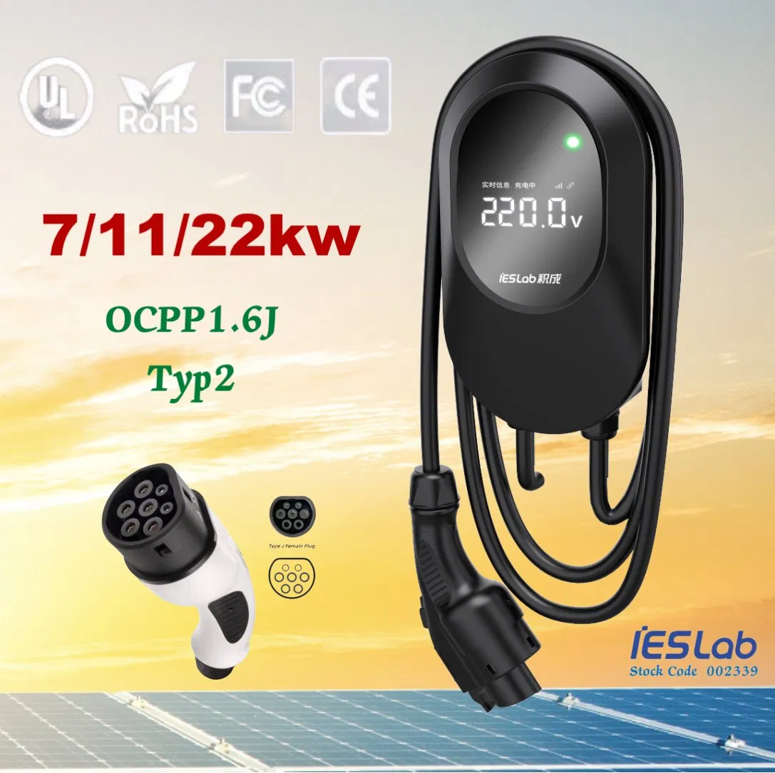 Factory Price EV Charge CE Ocpp WiFi 4G RFID Type2 GB/T IP54 3 Phase 7kw 22kw AC Electric Vehicle EV Car Charger Charging Point